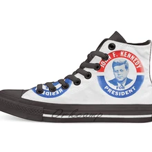 John F Kennedy for President 1960, новая дизайнерская Повседневная парусиновая обувь на заказ, Прямая