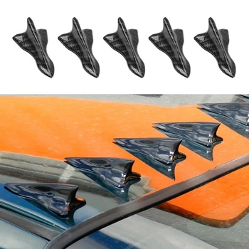 

10 PCS Shark Fin Diffuser Car Roof Stickers Refitting Vortex Generator For Mazda Subaru Roof Spoiler Carbon Fiber