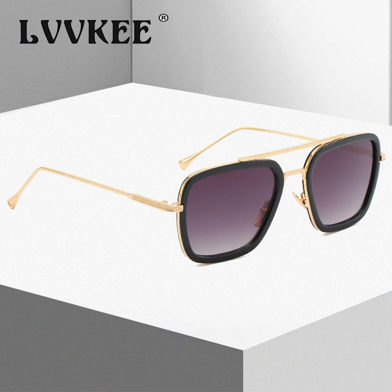 

LVVKEE Women/Men Brand Design the film The Avengers Same paragraph Steam punk Sun Glasses arrival Classic tony stark Sunglasses