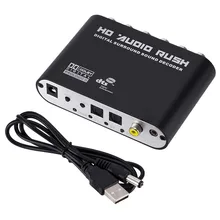 Оптический SPDIF 3,5 AUX коаксиальный цифро-аналоговый 6 RCA HD аудио Раш 5,1 декодер AC3 DTS Dolby преобразователь усилителя объемного звука