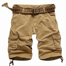 MORUANCLE мужские повседневные шорты-карго с многокарманный Военный стиль Тактические шорты для мужчин хлопок сплошной цвет размер 29-38