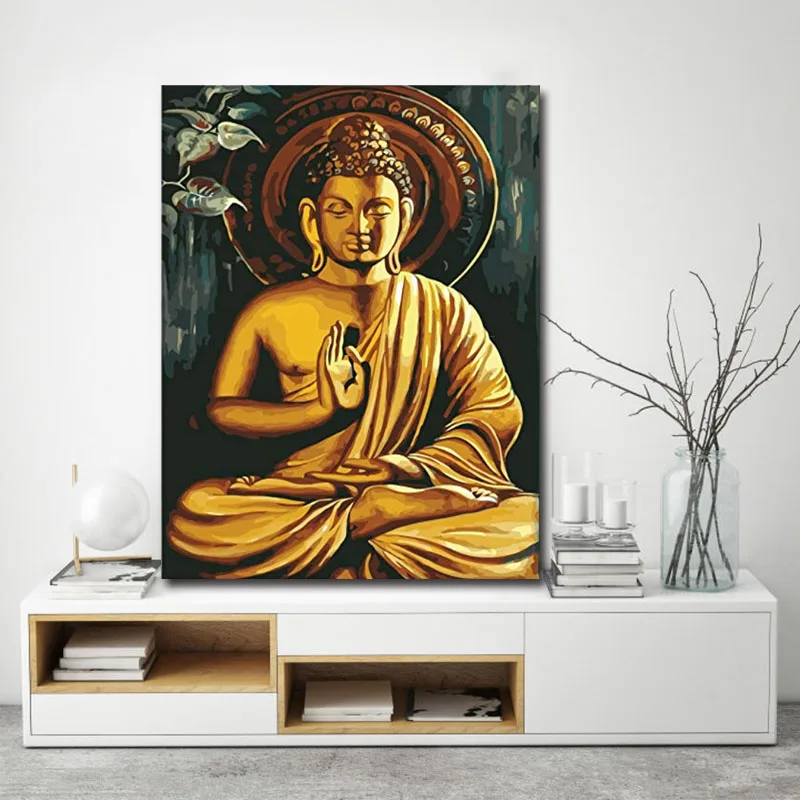 

DIY colorings pictures by numbers with Buddha picture drawing painting by numbers framed Home