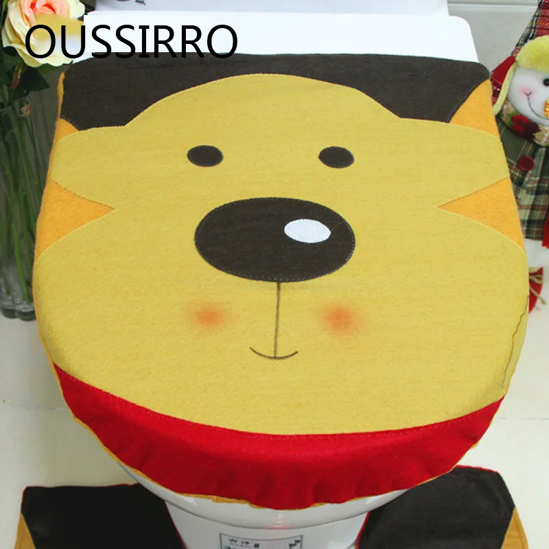 

1pcs Christmas Toilet Seat Cover Warmer Mat for Toilet WC Warm Pure Color Comfortable Warm European Standard Toilet Accessories