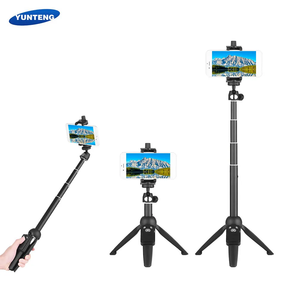 

YUNTENG YT-9928 2-in-1 Mini Desktop Tripod Selfie Stick with Phone Holder Remote Controller Max. Load 0.22kg for Smartphones