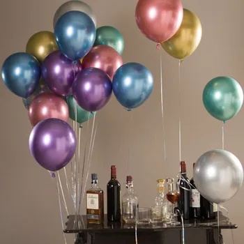 

100pcs 12inch 3.5g Chrome Latex Balloons Wedding Party Decor Globos Metalicos Thick Pearl Metallic Latex Ballon Helium Supplies