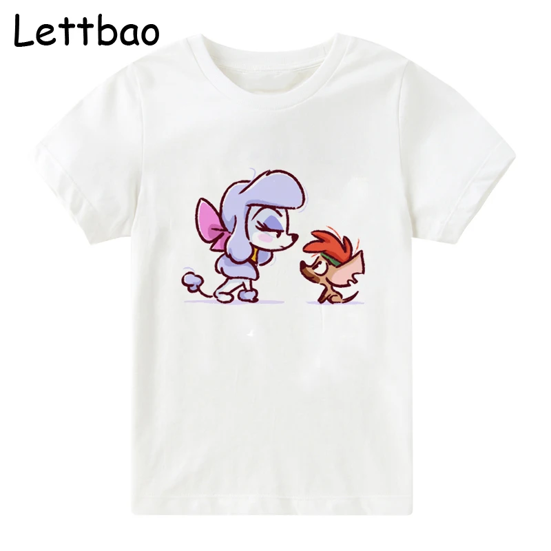 

Summer Fashion Baby Girls Tops Casual Harajuku Cartoon Georgette and Elfin Print Children's Kawaii Short Sleeve Funny T-Shirt