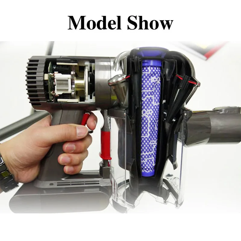 1* фильтр+ 1* Чистая щетка, Фильтр моющийся Сменный фильтр для Dyson DC58 DC59 DC61 DC62 V6 V7 V8 серии пылесос