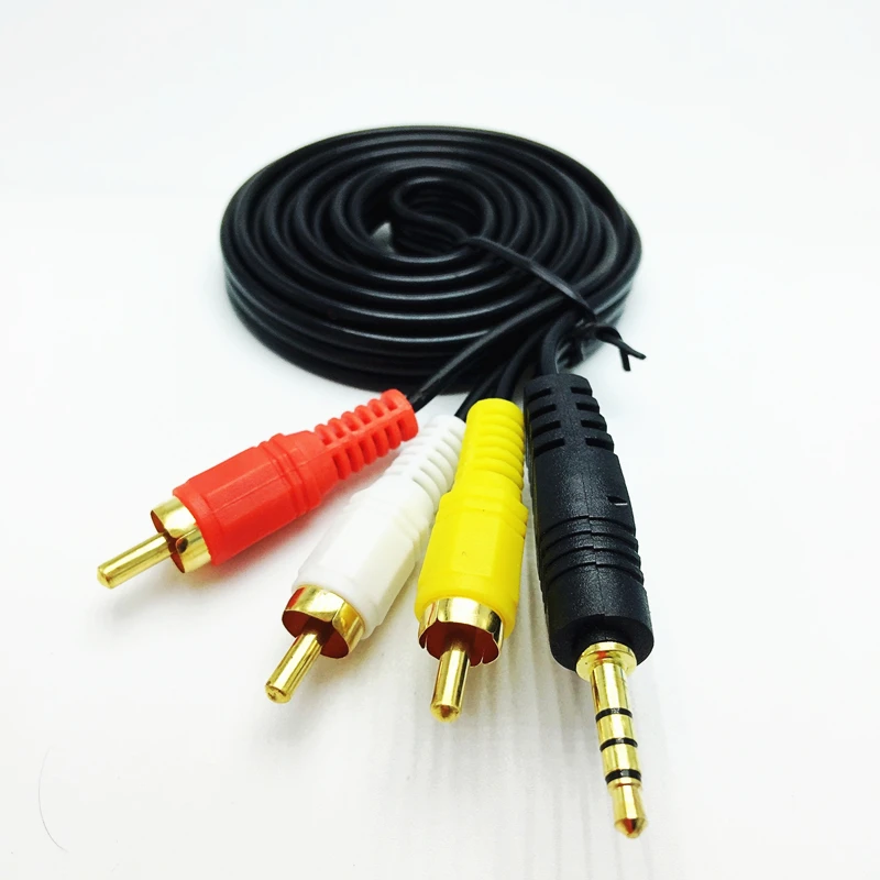 Rankman 3.5mm Jack to 3RCA Cable AUX RCA Audio Video Cable Male to Male AV Cord Line for Speaker Laptop DVD TV 