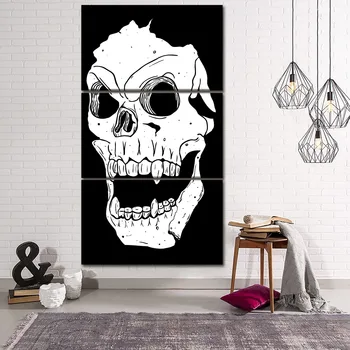 

Canvas HD Print Wall Art Modular Painting Home Decorative Framework 3 Panel Dark Skull Picture For Living Room Decor Poster