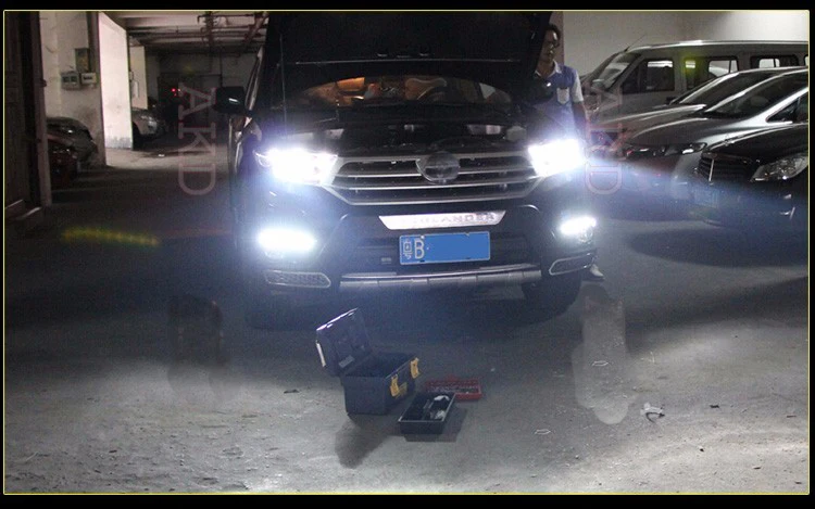 OUMIAO стайлинга автомобилей для Toyota Highlander 2012- фары ангел глаз светодиодный DRL Объектив Двойной Луч H7 ксеноновые автомобильные аксессуары