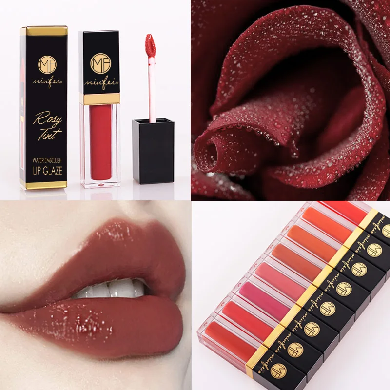 

Minfei New Nutritious Velvet Lipstick Lips Makeup Long Lasting Waterproof Sexy Red Lipgloss Matte Liquid Nude Lipstick Cosmetic
