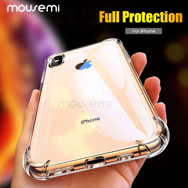 Роскошный прозрачный силиконовый чехол mousmi для iPhone 7 6 6S XR XS MAX 8 Plus 5S мягкие чехлы