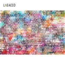 Laeacco красочные граффити на кирпичной стене портрет гранж фотографии фоны индивидуальные фотографические фоны для фотостудии