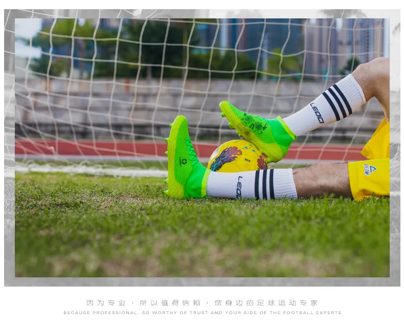 LEOCI Для мужчин TF футбольная обувь ботильоны на высоком каблуке Футбол ботинки плюс Размеры футбольные бутсы для сапоги дети мальчики Обувь для футбола обувь для ног S94