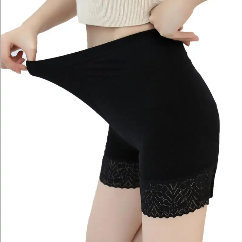 

Panties 2019 New Sexy Women's Safety Pants Summer Lace Large Seamless High Elasticity Triple Bottom Panties Flat Angle Underwear