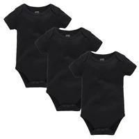 Kavkas 3PCS 5PCS Baby Boys Girls Clothes Solid White Short Sleeve Cotton Baby Bodysuits 2