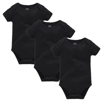 Kavkas 3PCS 5PCS Baby Boys Girls Clothes Solid White Short Sleeve Cotton Baby Bodysuits 2