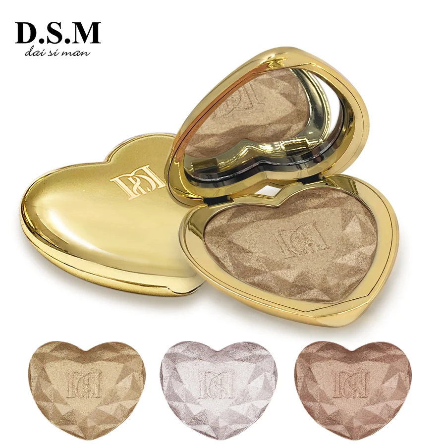 D.S.M Love Glow Highlighter Makeup Pressed Powder Brighten Waterproof Oil-control Cosmetic Makeup Concealer Highlighting Powder