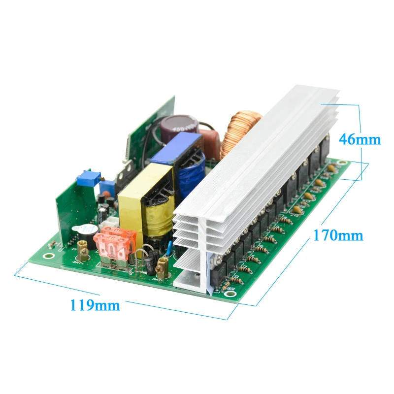 AOSHIKE 1 шт. инвертор 12 В до 220 В 1000 Вт чистый синусоидальный инвертор Автомобильная печатная плата 145*91 мм