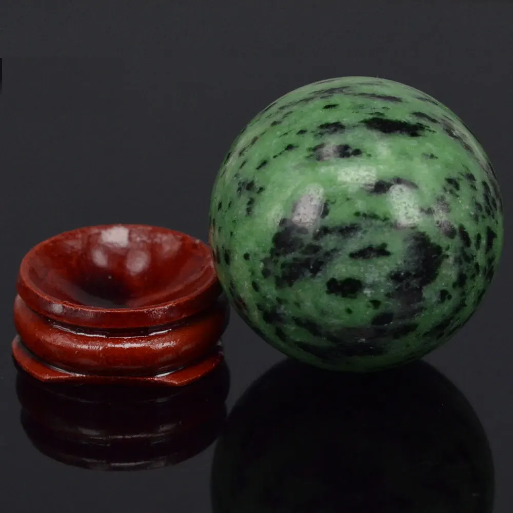 Free Shipping Natural Gemstone Ruby Zoisite Stone Sphere Crystal Ball Chakra Healing Reiki Stone Carving Crafts W/Stand
