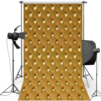 

Vinyl Photography Backdrops Golden Baroque bed headboard tufted For Wedding New Fabric Flannel background for photo studio F619
