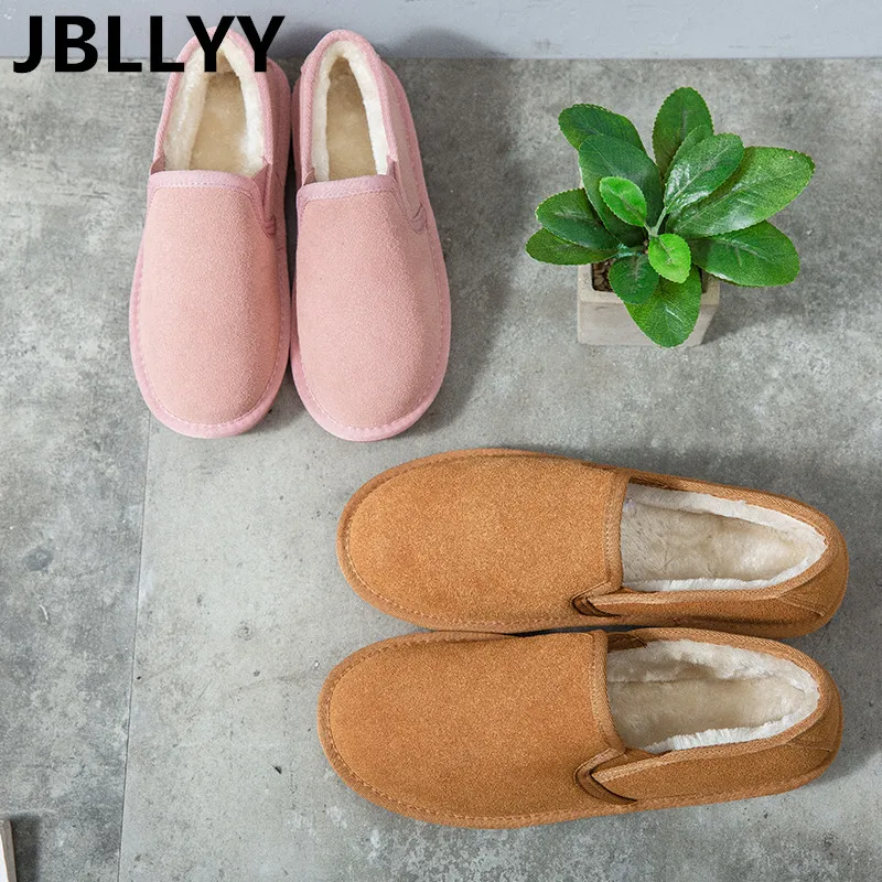 

Jbllyy Brand Fashion Winter Style Soft Moccasins Couples Flats Snow Boots Shoes Couples Short Boots High Quality Ankle Boots
