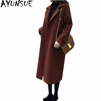 

AYUNSUE 2020 Plus Size Autumn Winter Coat Women Warm Cashmere Jacket Long Wool Coats Thick Womens Jackets Casaco Feminino WXF487