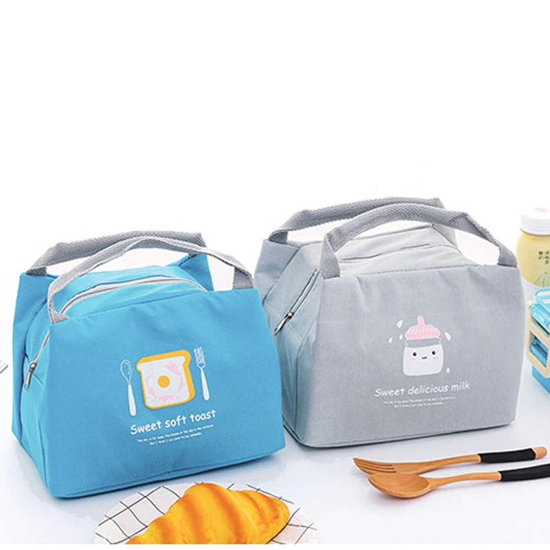 

BONAMIE Waterproof Cute Insulation Lunch Bag For Kids Milk Bottle Thermal Cooler Bag Cartoon Small Zipper Food Picnic Lunch Bag