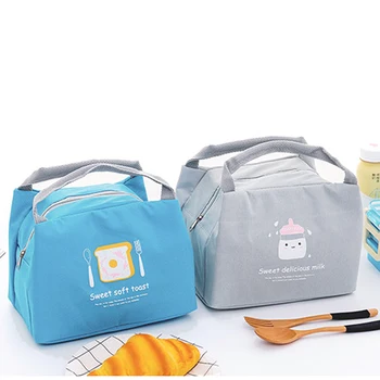 

BONAMIE Waterproof Cute Insulation Lunch Bag For Kids Milk Bottle Thermal Cooler Bag Cartoon Small Zipper Food Picnic Lunch Bag