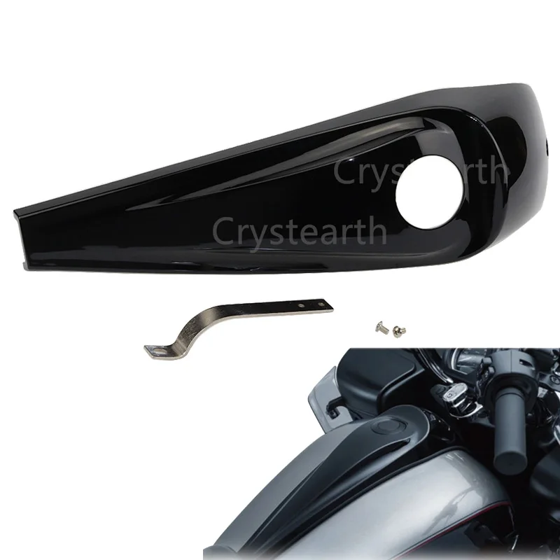 Black Motorcycle Oil Fuel Tank Smooth Dash Console Cover For 2008 2017
