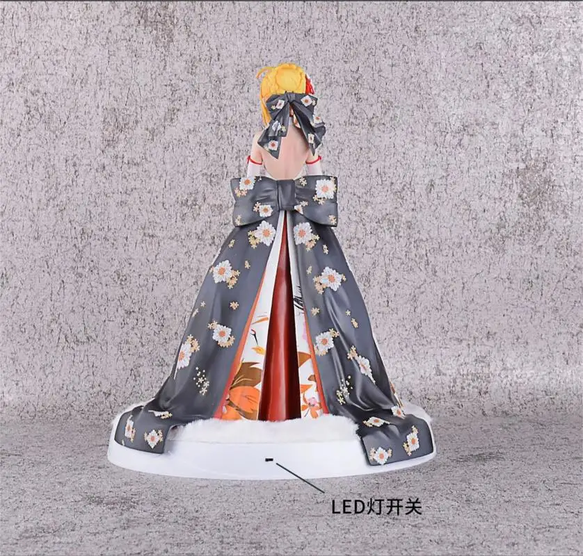 Аниме Fate Stay night Fate/Extella Saber Arturia и Altria кимоно костюм Ver. Со светодиодной базой Статуя