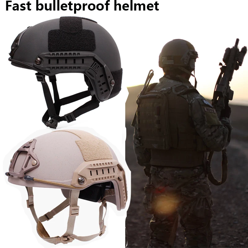 NIJ IIIA военный Быстрый баллистический шлем Aramid пуленепробиваемый hel Военная тактика SWAT высокий разрез баллистический Тактический шлем