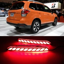 1 пара для Subaru Forester 2008- светодиодный задний бампер отражатель светильник с сигналами для вождения автомобиля тормозной противотуманный обшивка молдинг задний фонарь