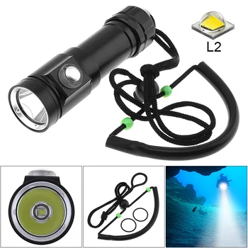 

IPX8 Waterproof L2 LED Underwater Diving Flashlight 5 Modes 300-500m Shock Resistant Flash Light for Professional Diving Torch