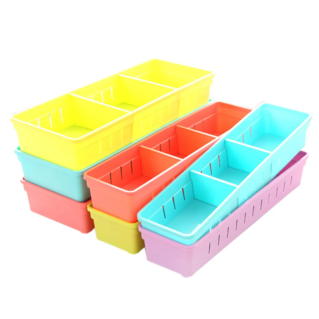 Latest Adjustable Drawer Organizer Kitchen Cutlery Divider Case Makeup Storage Box#30