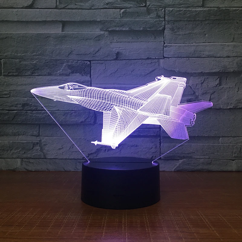 

Remote Control Aircraft Air Plane 3D LED Table Lamp Optical Illusion Night Light 7 colors change