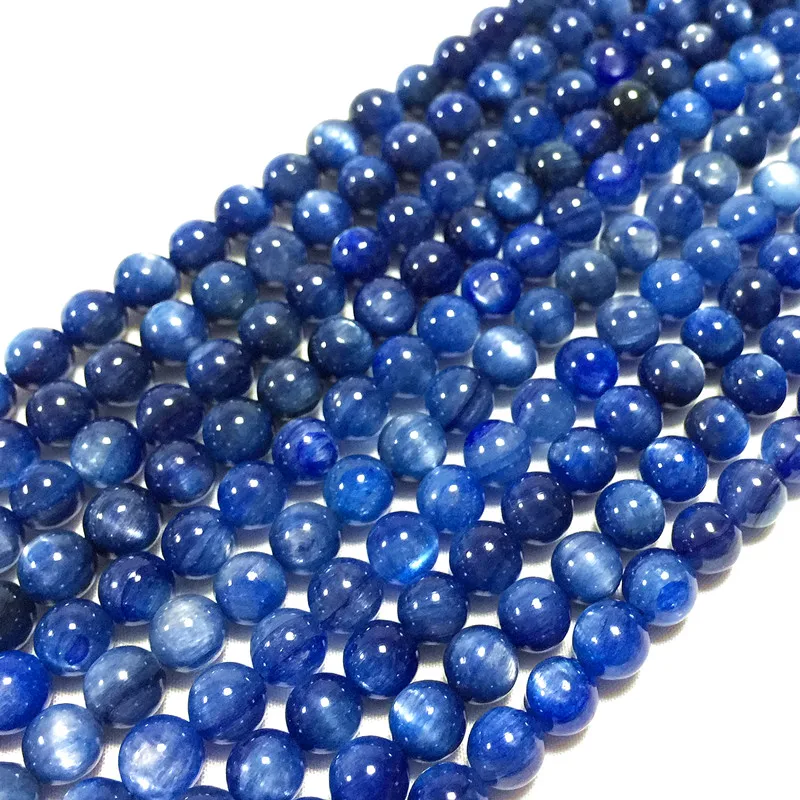 

19 cm/String Nature Kyanite Stone Bead 6 mm 8 mm 100% Really Color Not Dyed No Synthetic For DIY Women Bracelets Girls Earrings