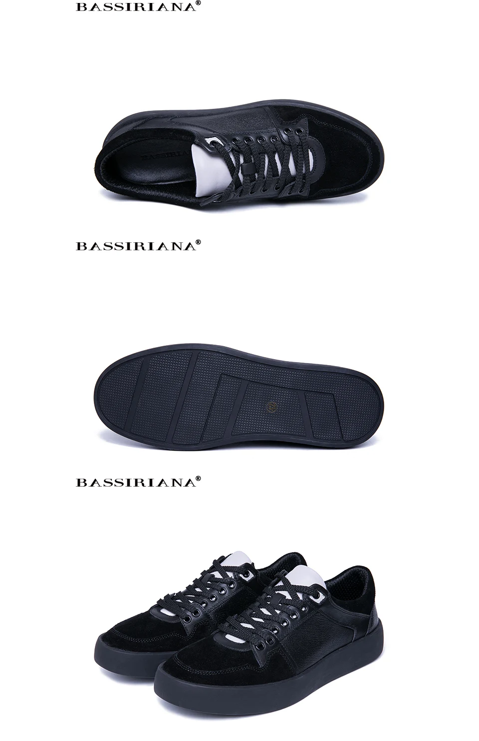 BASSIRIANA/Новинка г. мужская повседневная обувь из натуральной кожи на ...