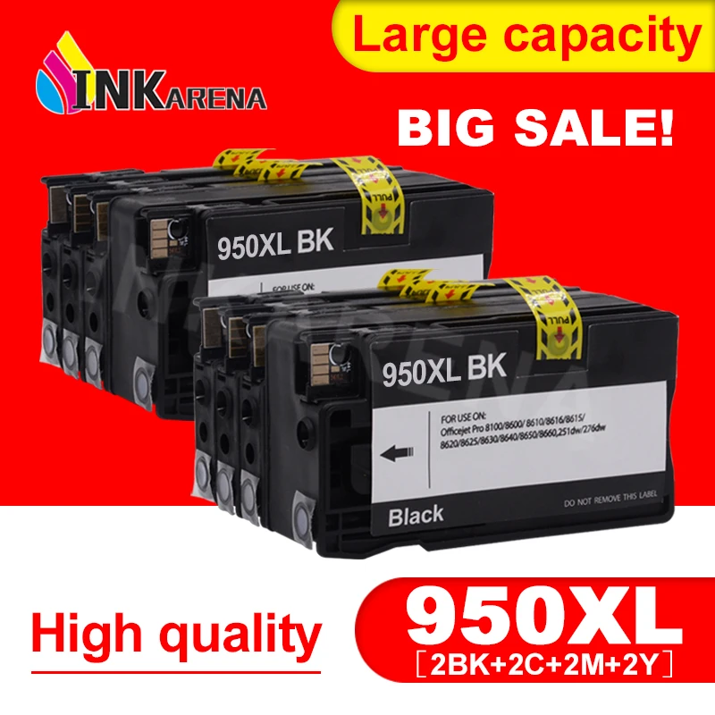 INKARENA 2 комплекта 950 951 XL для HP 950XL 951XL совместимый чернильный картридж Officejet Pro 8100 8600