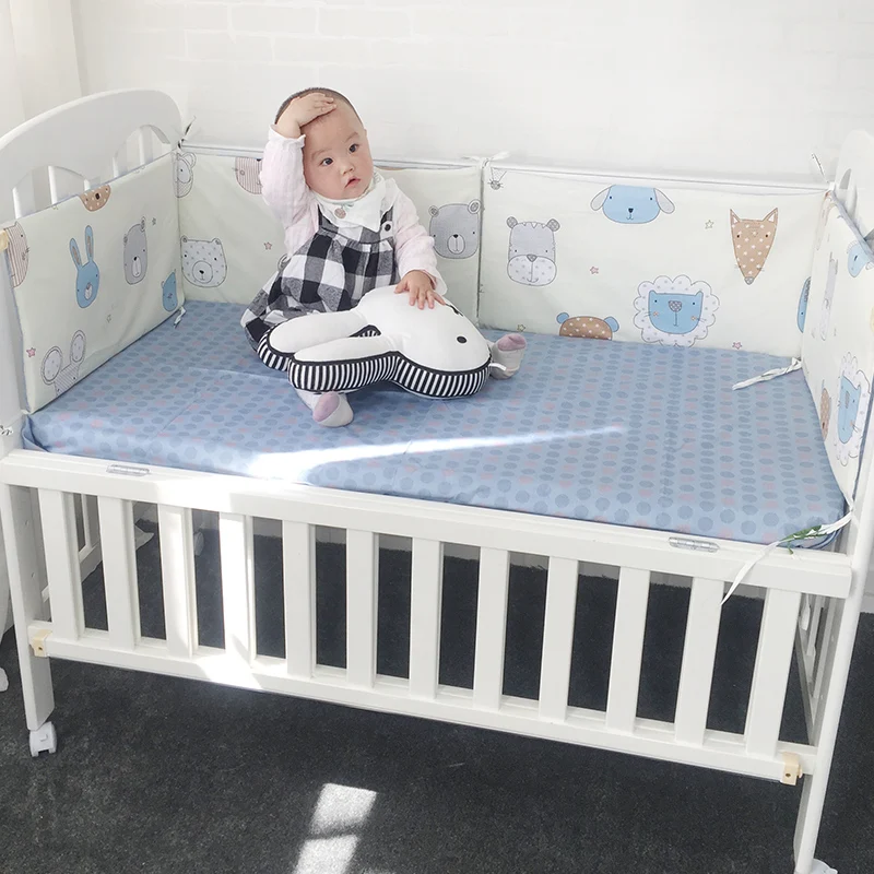 Baby Crib Bumper Soft Breathable Cotton Bed Protector For Kids Croth To The Cot Bedding Set For Children 120cm Per Piece