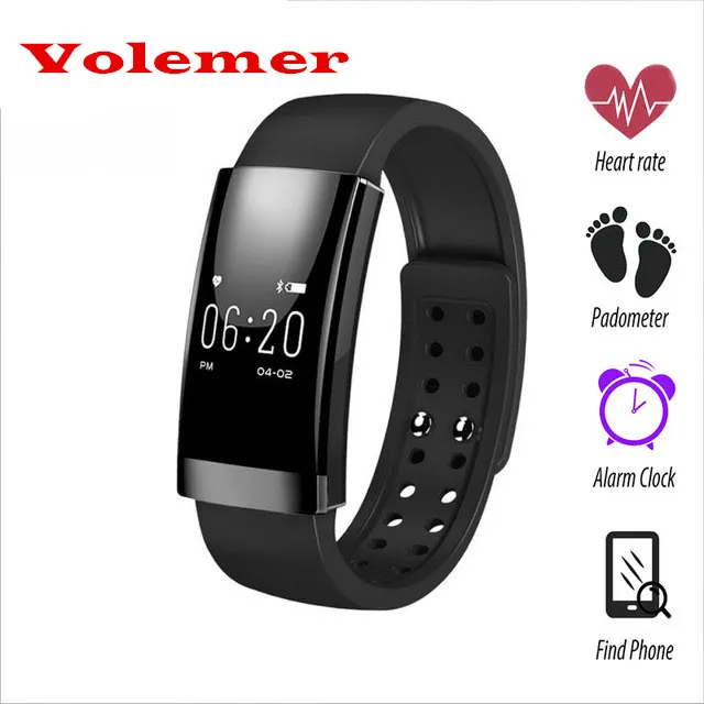 Volemer Fashion MS01 Bluetooth Fitness Tracker Band Heart Rate Monitor Sport Call Message Reminder Smart Bracelet