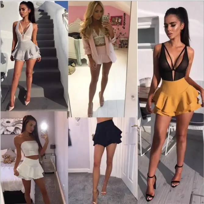 SKMY neon green однотонная плиссированная повседневная юбка летняя женская с высокой талией складывающаяся Эротичная миниюбка с оборками уличная офисная