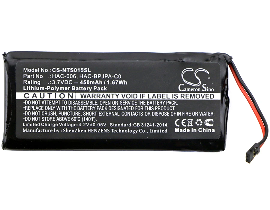 HAC 006 батареи Cameron Sino 450mAh BPJPA C0 для Nintendo 015 016 A JCL JCR контроллер переключения|Цифровые