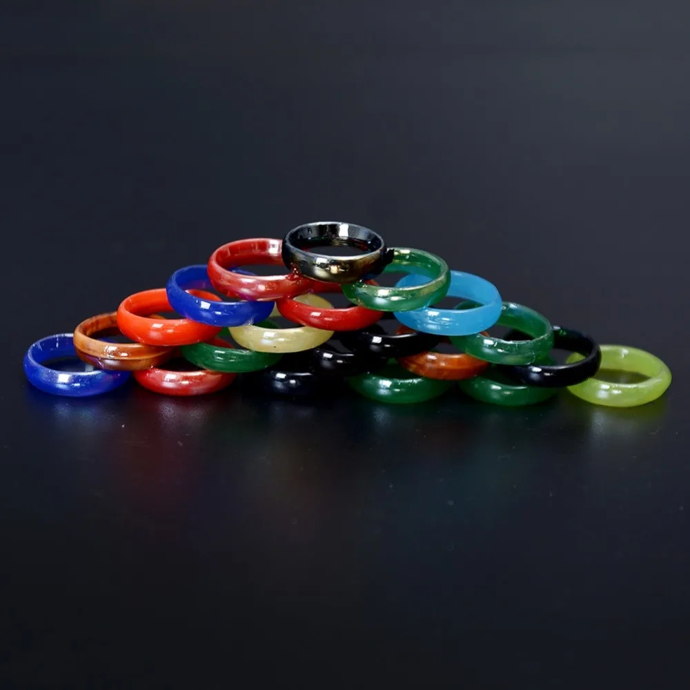 PINKSEE 10pcs/Lots Random Colors Plastic Resin Finger Rings For Women