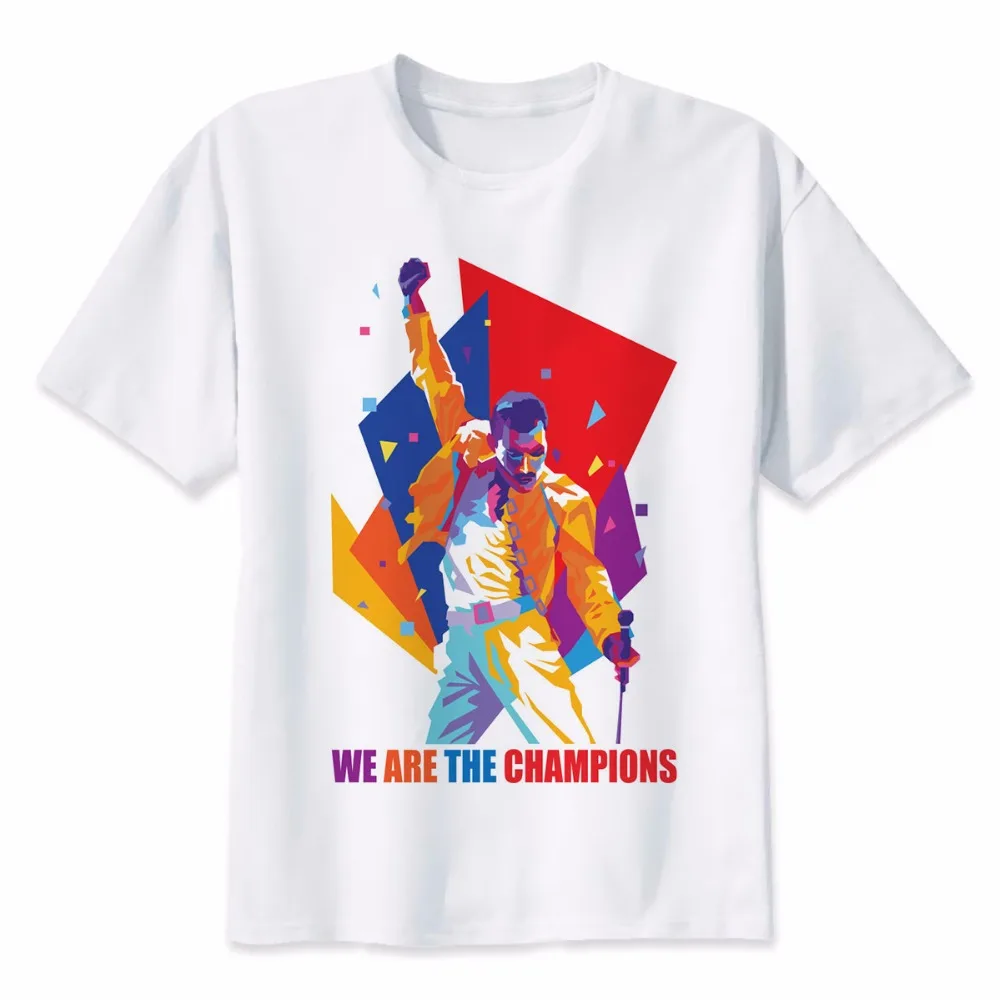 

Men Women Cool Top Tee Heavy Rock Top100 Music Band The Queen FREDDIE MERCURY Summer Casual O-Neck Short Sleeve T Shirt T-Shirt