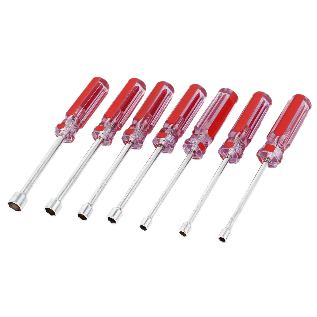 7 Pcs 5mm 12mm Hex Nut Key Socket Wrench Screw Driver Hand Tool Set Red