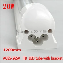 4PCS/Lot LED Tube T8 integration,1200mm 20W AC85-265V 4ft lamp,2835SMD LED Light Tube with bracket fluorescent tube