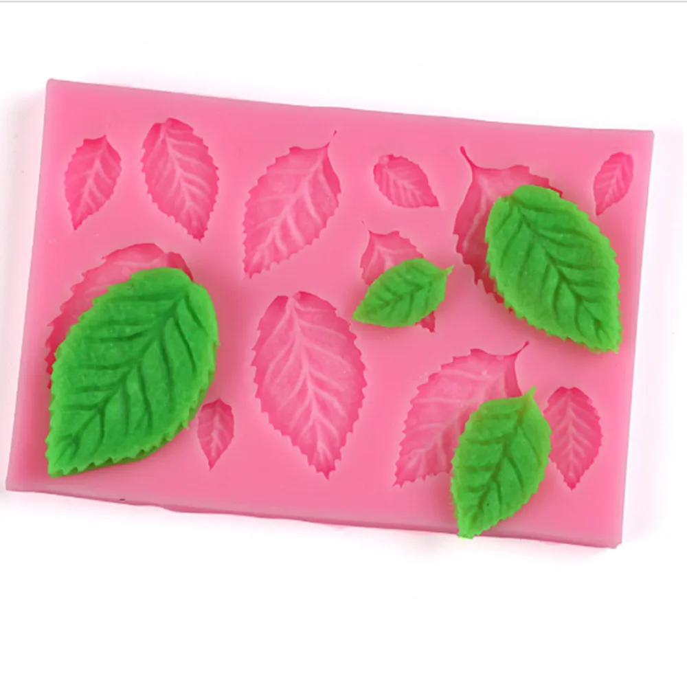 

New DIY Rose Flower Leaf Silicone Fondant Mold Cooking Wedding Chocolate Decoration Baking Sugar Craft Molds Leaves Cake tools