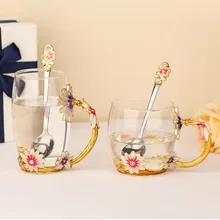 1 шт. цветные эмалированные стеклянные кофейные кружки чашки для чая и термостойкая кружка стойкое стекло es водная домашняя офисная кружка для влюбленных подарок