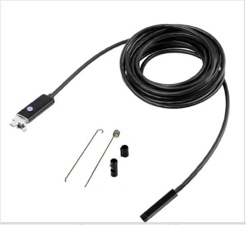2In1 5M 5.5mm 6LED HD Endoscope Waterproof Snake Borescope USB Inspection Camera